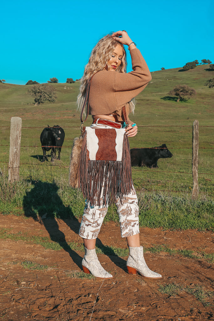 cowhide fringe concealed carry bag