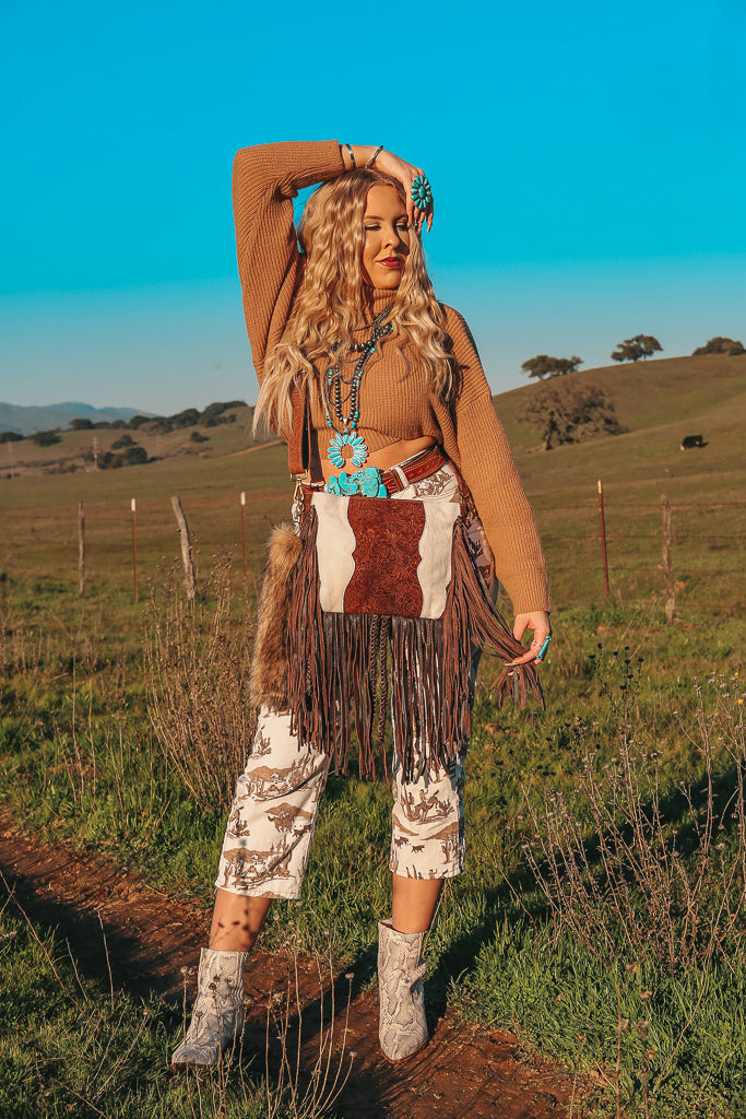 cowhide fringe concealed carry bag