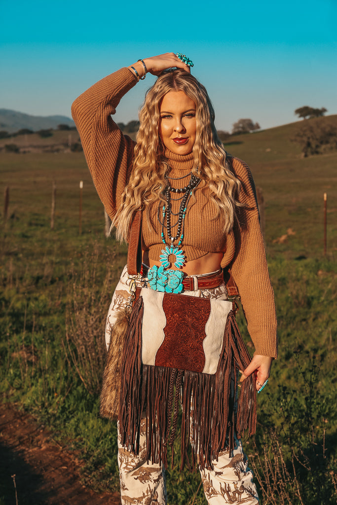 cowhide fringe concealed carry bag