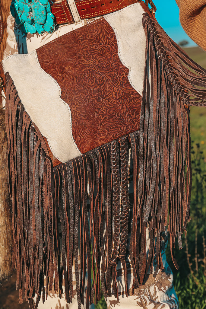 cowhide fringe concealed carry bag
