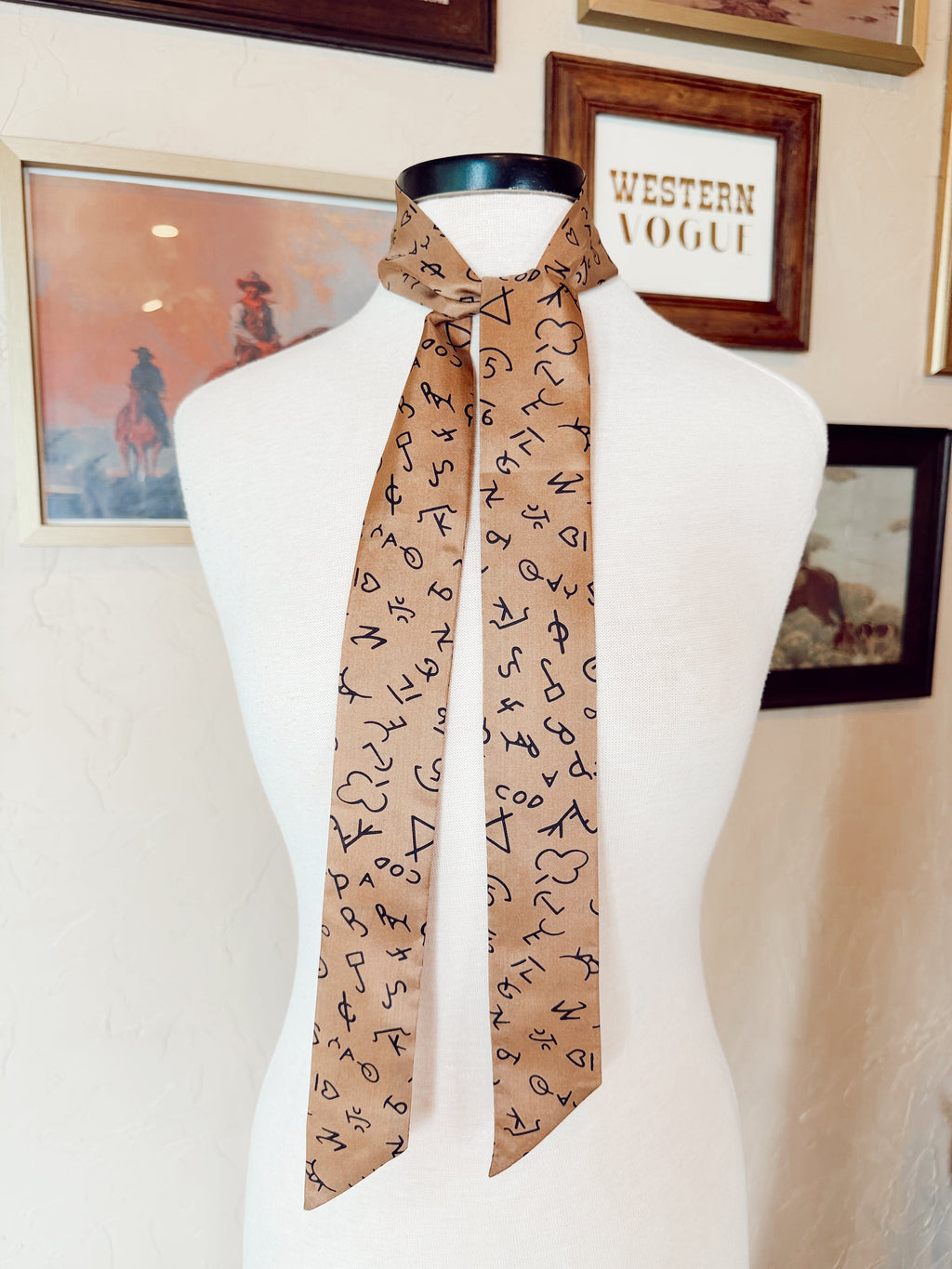 The Branded Twilly in Tan