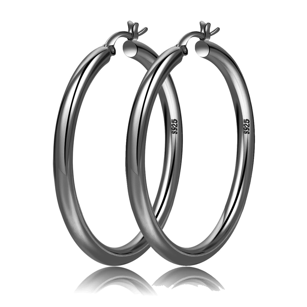 4mm Thick Gold Chunky Earrings Steling Silver Post Hoops Earrings For Women Hollow Tube Hoops Earrings Thick Gold Hoop Earrings Hypoallergenic Lightweight Gold Hoop Large Earrings 20/30/40/50/60MM