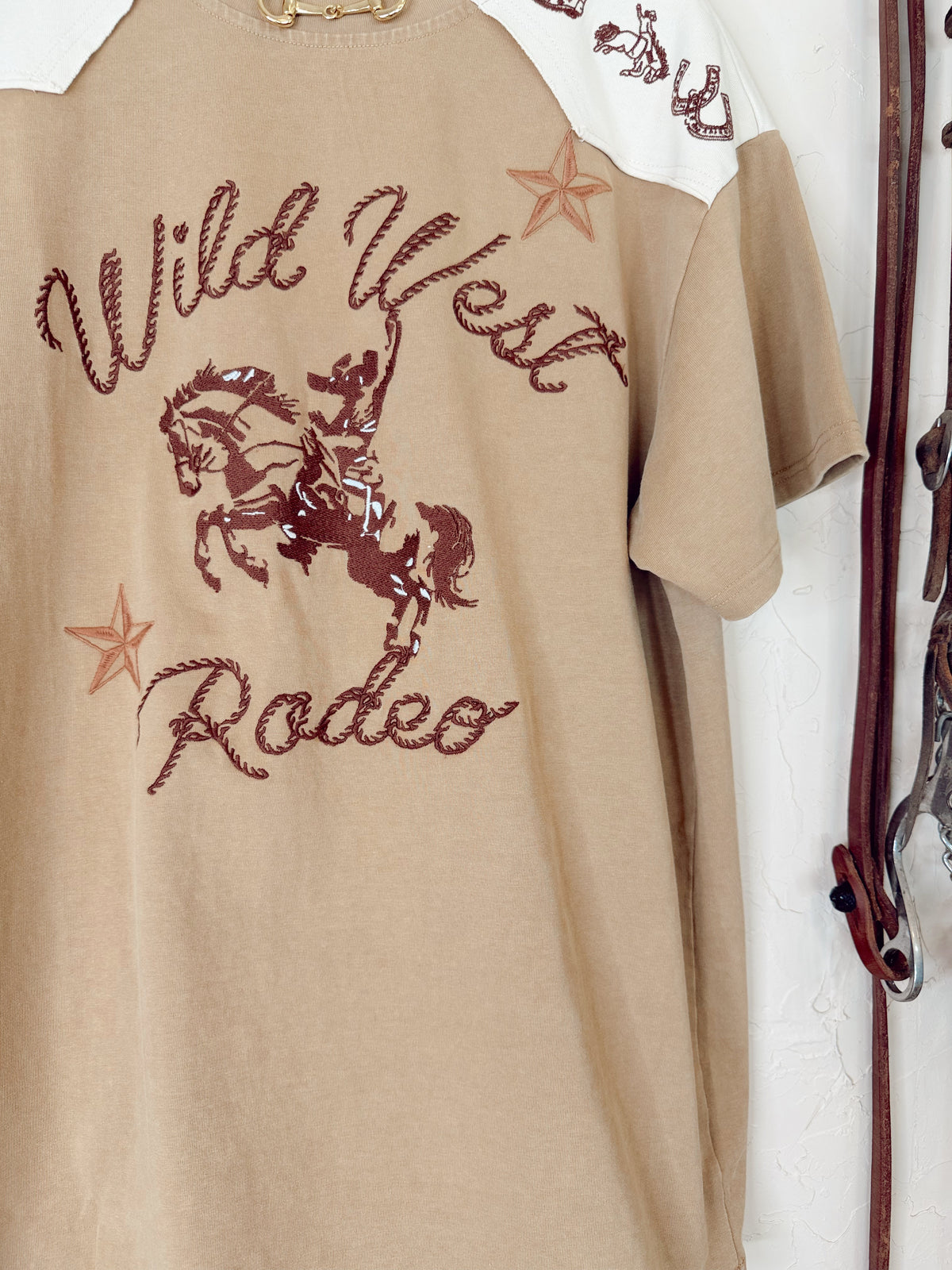 The Wild West Rodeo Embroidered T-Shirt Dress