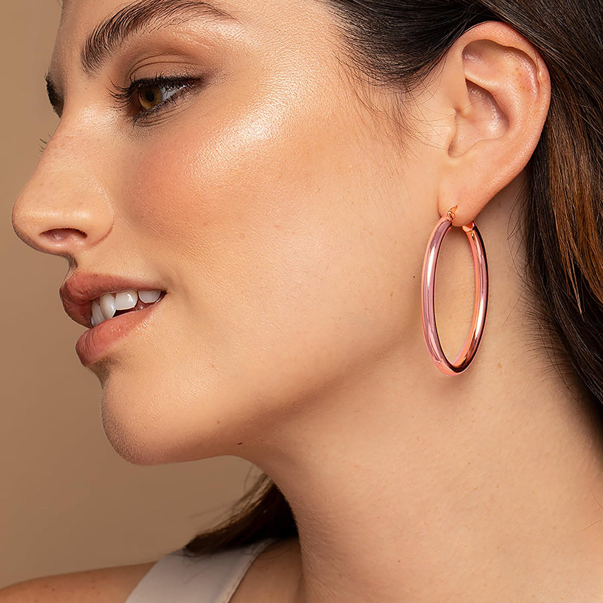 4mm Thick Gold Chunky Earrings Steling Silver Post Hoops Earrings For Women Hollow Tube Hoops Earrings Thick Gold Hoop Earrings Hypoallergenic Lightweight Gold Hoop Large Earrings 20/30/40/50/60MM