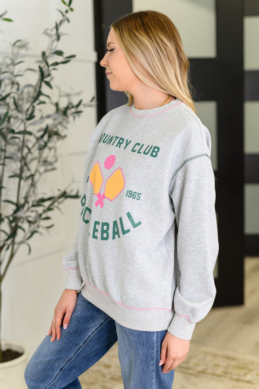 Country Club Pickle Ball Graphic Sweatshirt