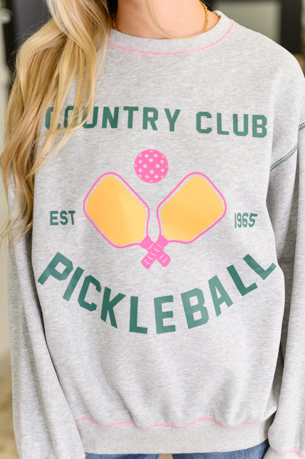 Country Club Pickle Ball Graphic Sweatshirt