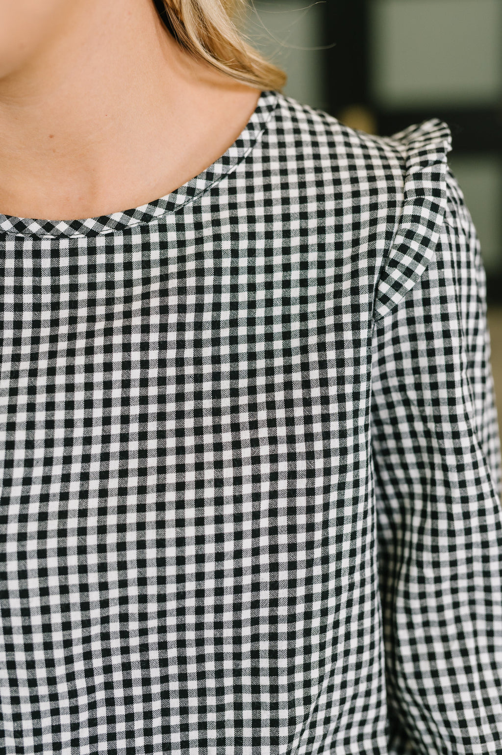Different Kind of Gal Gingham Long Sleeve Blouse