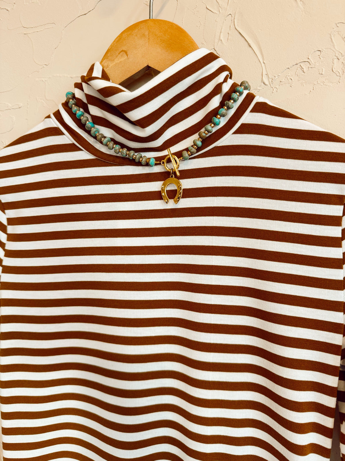 The Turner Top in Brown & White