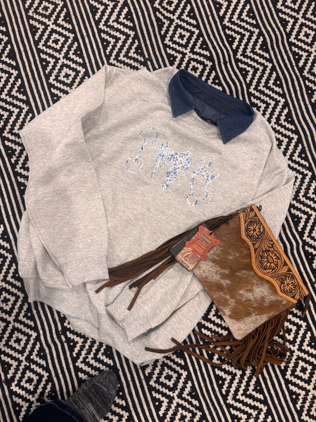 Saddle up blossoms sweatshirt