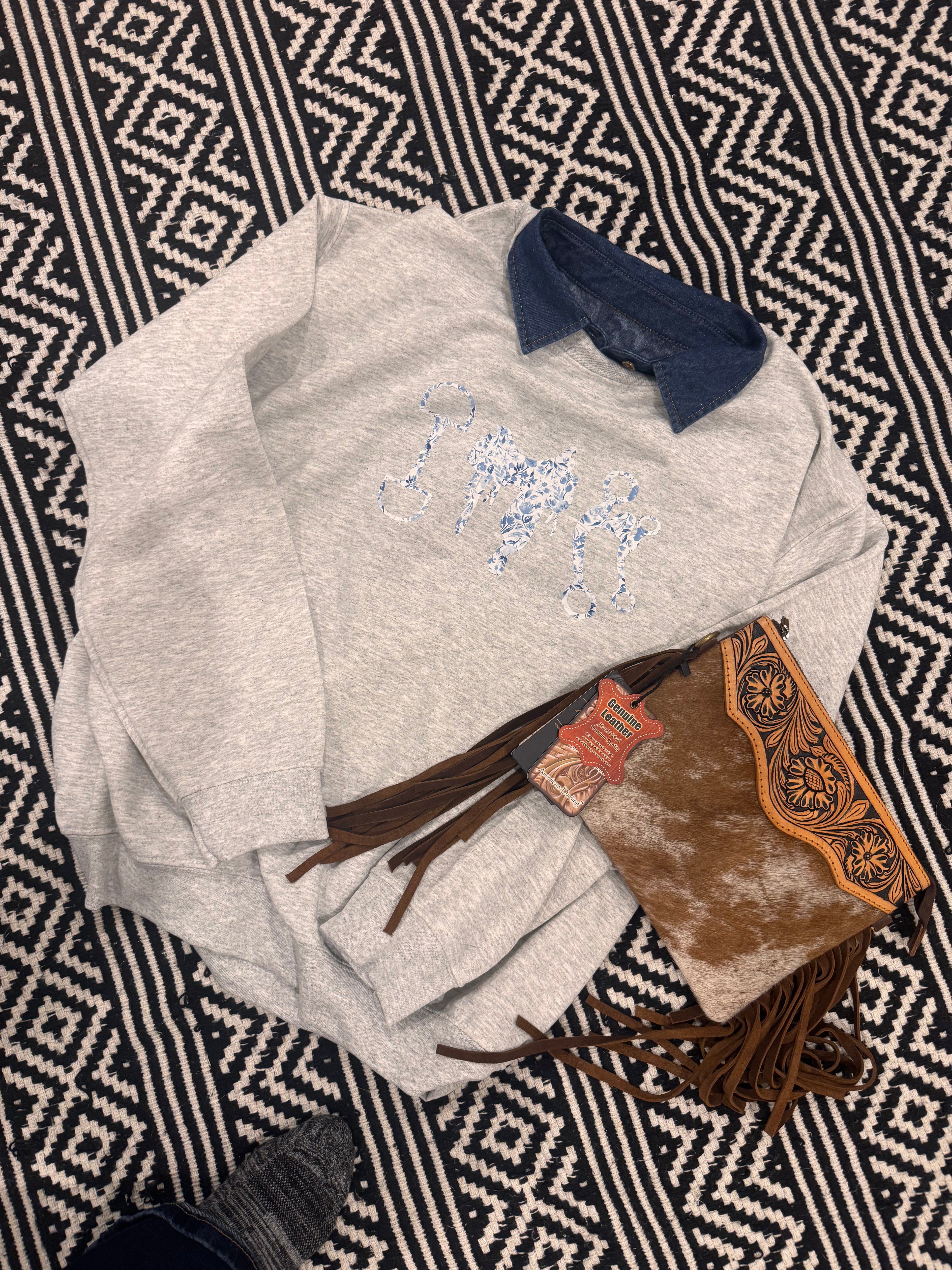 Saddle up blossoms sweatshirt