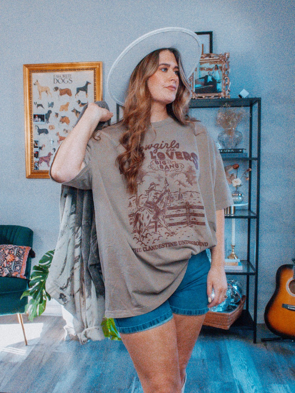 Underground Original Design: Cowgirls are for Lovers Boxy Cotton TShirt
