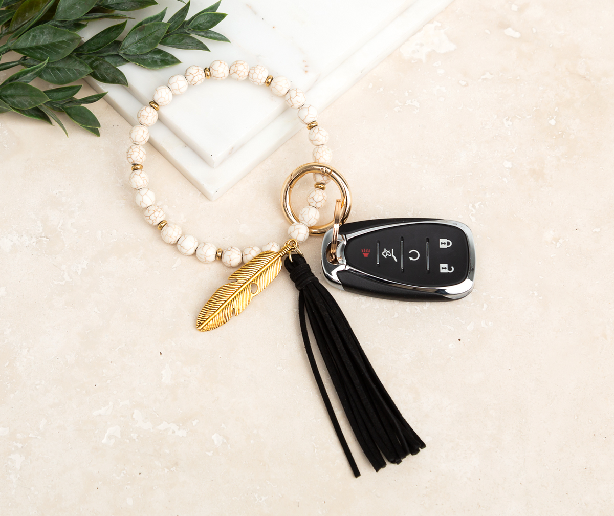 Boho Stone Key Ring Bracelet