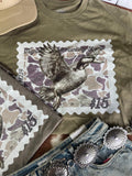 mallard duck Stamp Graphic Tee Olive Green